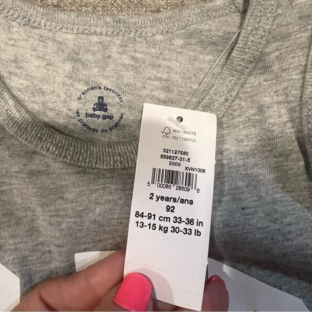 NWT baby gap logo tank top size 2 in gray